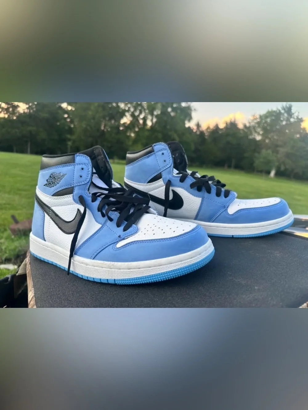 Jordan Air Jordan 1 High White University Blue Black - Men's Sneakers
